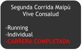 Segunda Corrida Maipú Vive Consalud  -Running -Individual -CARRERA COMPLETADA