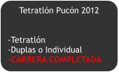 Tetratlón Pucón 2012   -Tetratlón -Duplas o Individual -CARRERA COMPLETADA