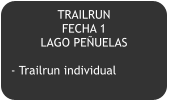 TRAILRUN   FECHA 1 LAGO PEÑUELAS  - Trailrun individual